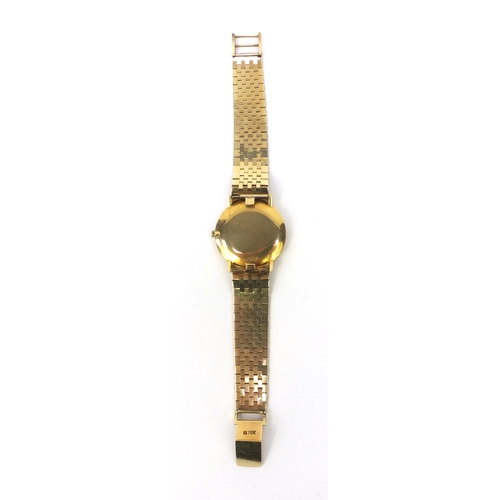 897 - Gentleman's 18ct gold Girard-Perregaux wristwatch with 18ct gold strap, 3.5cm in diameter, approxima... 