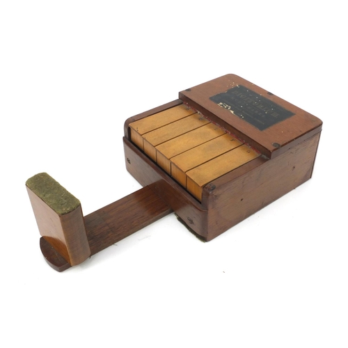 357 - Victorian wooden piano players finger exerciser 'The Digitorium', impressed 'Myer Marks inventor' an... 