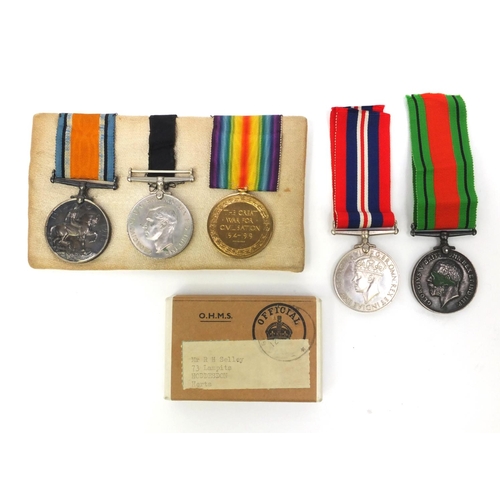 364 - Group of British military interest medals comprising Victory and War medals awarded to 4269 PTE.H.F.... 