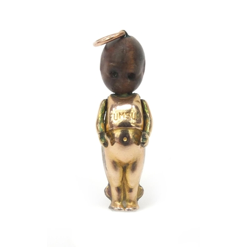 381 - Military interest gold coloured metal 'Fumsup' doll, 3cm high