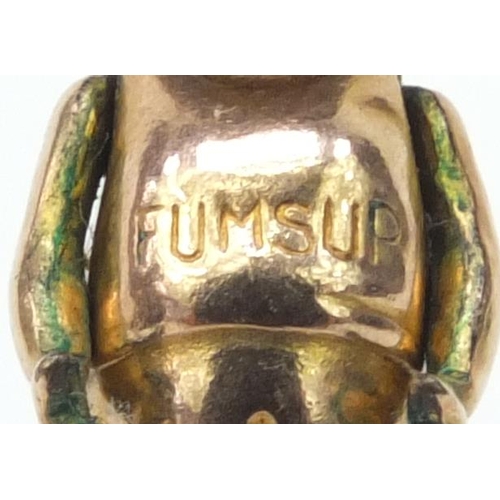 381 - Military interest gold coloured metal 'Fumsup' doll, 3cm high