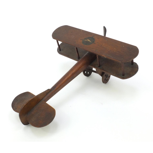 397 - Military interest wooden biplane with the Gloucester Aircraft Co Ltd emblems, 35cm long