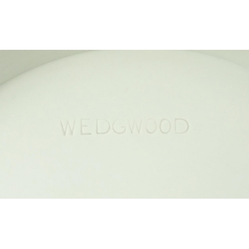 610 - Wedgwood black jasperware dancing hours pattern bowl, factory marks to the base, 26cm diameter