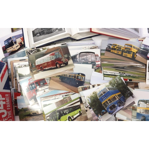 226 - Extensive collection of photographs and postcards of buses including some early black and white exam... 