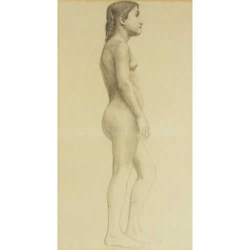 1030 - Herbert Dalziel - Studio collection of seventeen Pre-Raphaelite drawings of nude figures, including ... 