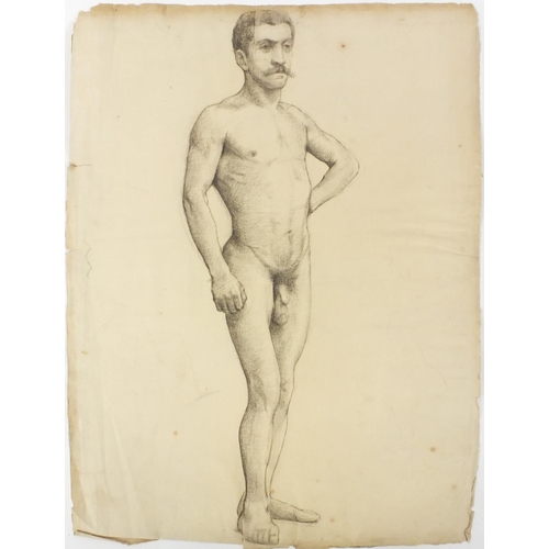 1030 - Herbert Dalziel - Studio collection of seventeen Pre-Raphaelite drawings of nude figures, including ... 