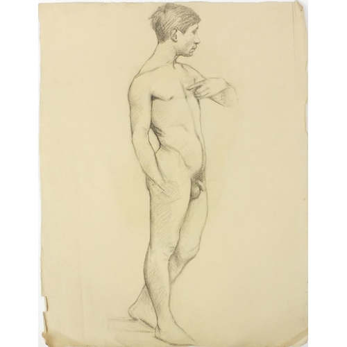 1030 - Herbert Dalziel - Studio collection of seventeen Pre-Raphaelite drawings of nude figures, including ... 