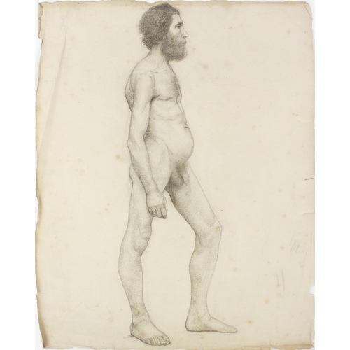 1030 - Herbert Dalziel - Studio collection of seventeen Pre-Raphaelite drawings of nude figures, including ... 