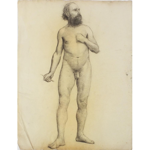 1030 - Herbert Dalziel - Studio collection of seventeen Pre-Raphaelite drawings of nude figures, including ... 