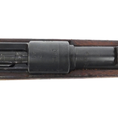 400 - Deactivated German Mauser K-98 bolt action rifle, impressed 4703 to the butt and 5586 to the undersi... 