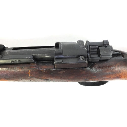 400 - Deactivated German Mauser K-98 bolt action rifle, impressed 4703 to the butt and 5586 to the undersi... 