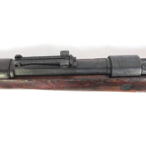 400 - Deactivated German Mauser K-98 bolt action rifle, impressed 4703 to the butt and 5586 to the undersi... 