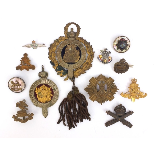 378 - Group of Military and Masonic interest badges and brooches, including a Mother of Pearl and enamel b... 