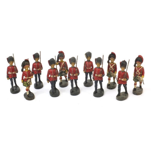 433 - Group of Military interest hand painted Elastolin toy soldiers, each approximately 8.5cm high