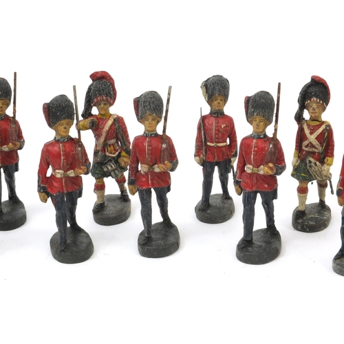 433 - Group of Military interest hand painted Elastolin toy soldiers, each approximately 8.5cm high