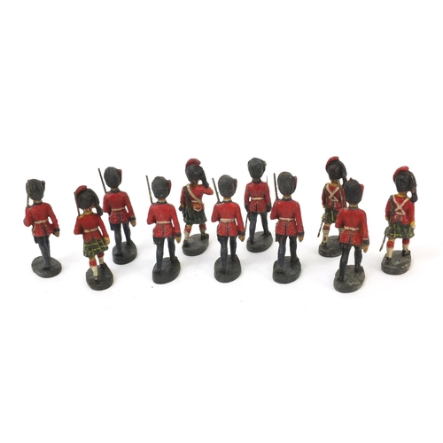 433 - Group of Military interest hand painted Elastolin toy soldiers, each approximately 8.5cm high