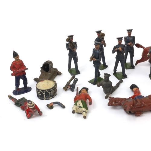 434 - Collection of Military interest hand painted lead soldiers, some with 'Made in England' to the bases... 