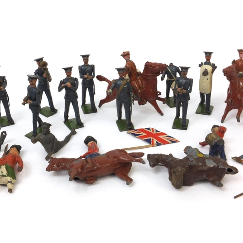 434 - Collection of Military interest hand painted lead soldiers, some with 'Made in England' to the bases... 