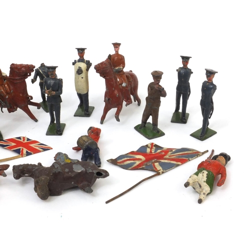 434 - Collection of Military interest hand painted lead soldiers, some with 'Made in England' to the bases... 