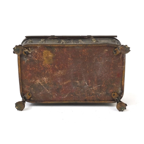 39 - French bevelled glass jewellery casket with button back velvet lined interior and hinged lid, the ca... 