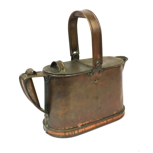 54 - Victorian copper watering can with swing handle, 23cm high excluding the handle