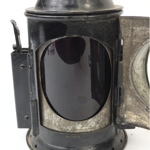 182 - Two Railway interest black painted railway lanterns including a Military interest C.E. and S example... 