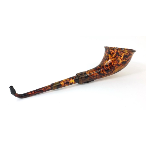 44 - Hawksley faux tortoiseshell telescopic ear trumpet, impressed T. Hawksley Ltd. London to the bowl, 1... 