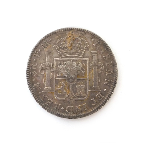 289 - Charles IV 1796 silver eight reales, approximate weight 27.0g, approximate diameter 4.2cm
