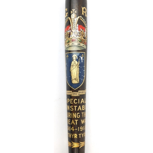 73 - Special constable police truncheon with gilt presentation - Special Constable in the Great War 1914-... 