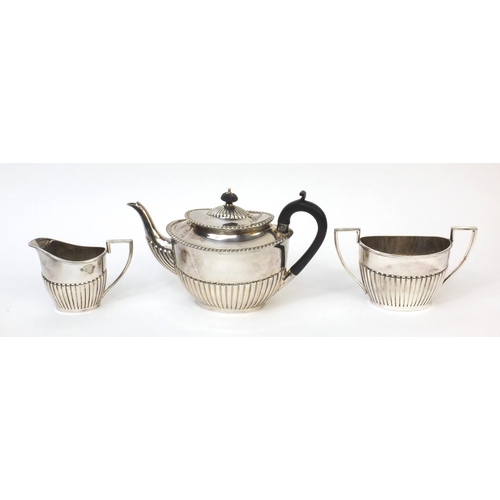 798 - Walker & Hall silver plated three piece tea service, from the wreck of S.S Wairarapa, each with engr... 