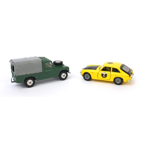 425 - Two boxed Corgi toys comprising Land rover 438 and MGB G.T. Competition model 345