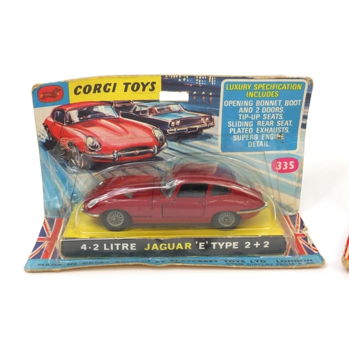 420 - Two boxed Corgi toys comprising Lincoln Continental Executive Limousine and Jaguar E Type