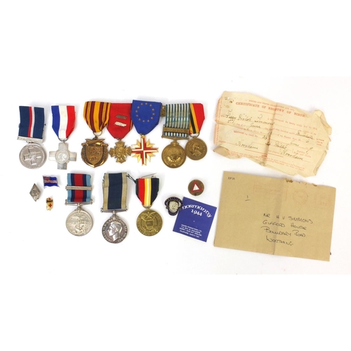 369 - Military interest World War II medal group awarded to FX886801.H.V.SIMMONS.C.A.CA.H.1.?.H.M.S.GANNET... 