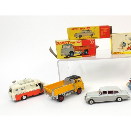 417 - Four boxed Dinky toys comprising Police accident units, Captain Scarlett Spectrum pursuit vehicle, R... 