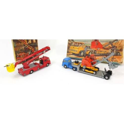 419 - Two boxed Corgi toy gift sets comprising Machinery Carrier No. 27 and a Simon Snorkel fire engine