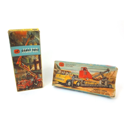 419 - Two boxed Corgi toy gift sets comprising Machinery Carrier No. 27 and a Simon Snorkel fire engine