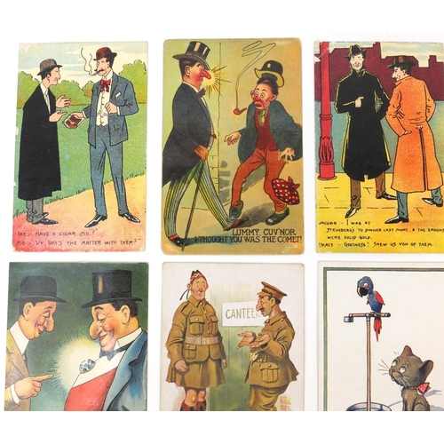 224 - Group of thirteen postcards including comical and Donald Mcgill examples