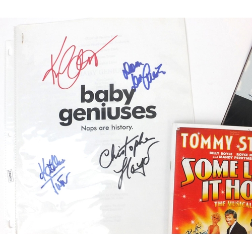 231 - Group of autographs including a Baby Genesis programme signed by Dom DeLuise, Kathleen Turner, Chris... 