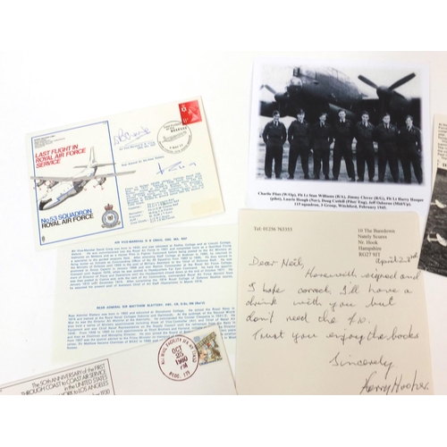 230 - Group of Military interest signatures comprising a personal signed letter from Harry Hooper and five... 