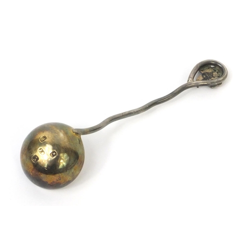 789 - Irish silver spoon with clover terminal, J.S Makers Mark, 12cm long, approximate weight 21.5g