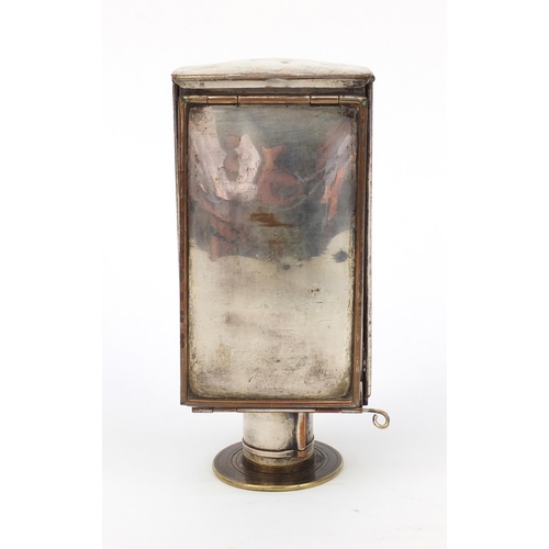51 - 19th Century railway interest Sheffield plated travelling lamp, 15cm high