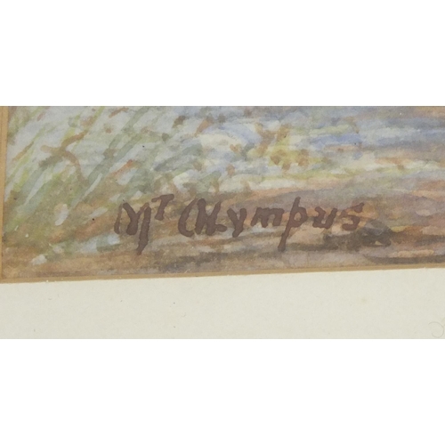 990 - C H Sucker - Three water colour views titled Olympus, Salonica and Mikra Bay, each mounted and gilt ... 