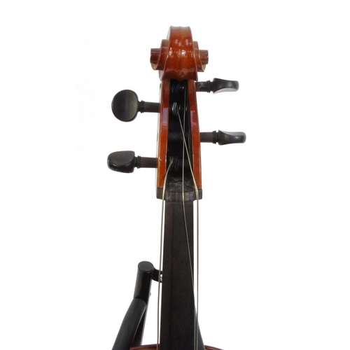 350 - Three quarter size cello with 27.5inch two piece back and the stentor music co ltd. label to the ins... 