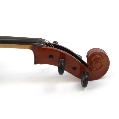 350 - Three quarter size cello with 27.5inch two piece back and the stentor music co ltd. label to the ins... 