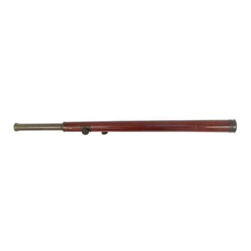 390 - Victorian Job Rider of Belfast mahogany and brass telescope, 107cm long