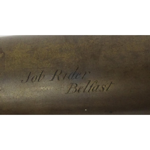 390 - Victorian Job Rider of Belfast mahogany and brass telescope, 107cm long