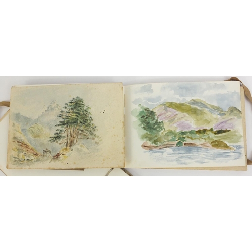 999 - Two artists sketch books containing watercolours of landscape scenes and still life