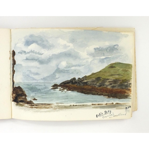 999 - Two artists sketch books containing watercolours of landscape scenes and still life