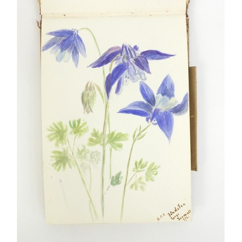 999 - Two artists sketch books containing watercolours of landscape scenes and still life