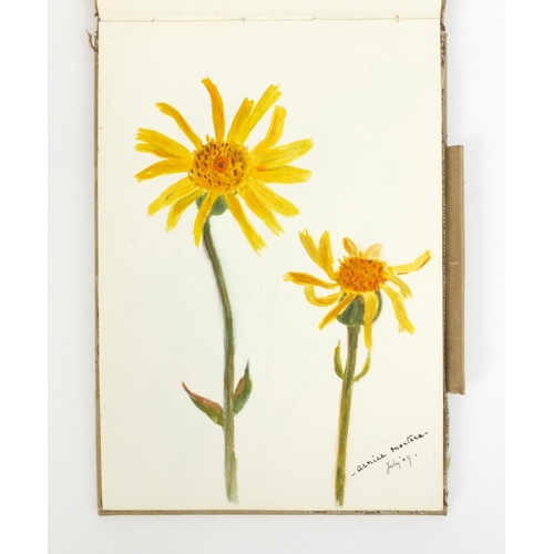 999 - Two artists sketch books containing watercolours of landscape scenes and still life